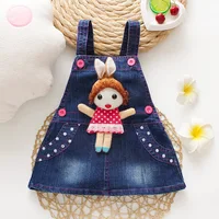 

2019 hot sale baby girl denim dress cute bunny girl baby cotton overall rompers