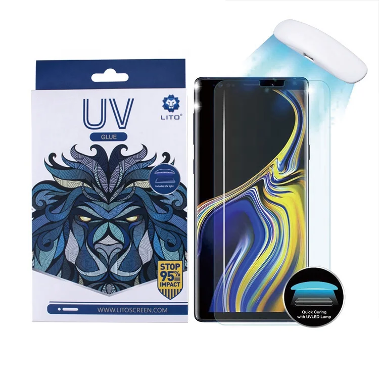

Liquid Full Glue Protective Glass For Samsung Galaxy Note 9 Note 8 UV 3D Tempered Glass Screen Protector