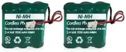 Replacement Telephone Battery for Panasonic KX-PSPT3HRAAU411 PSPTHRAAU4165 BATT-4165 / CPH-400J (2-Pack)