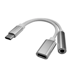 USB C Audio Cable Charger 2 in 1 Type C to 3.5 mm Jack Aux Earphone Adapter For Letv 2 Pro Max 2