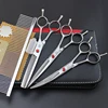 Professional pet dog stainless steel natural color beauty scissors set scissors and arc and thin scissors