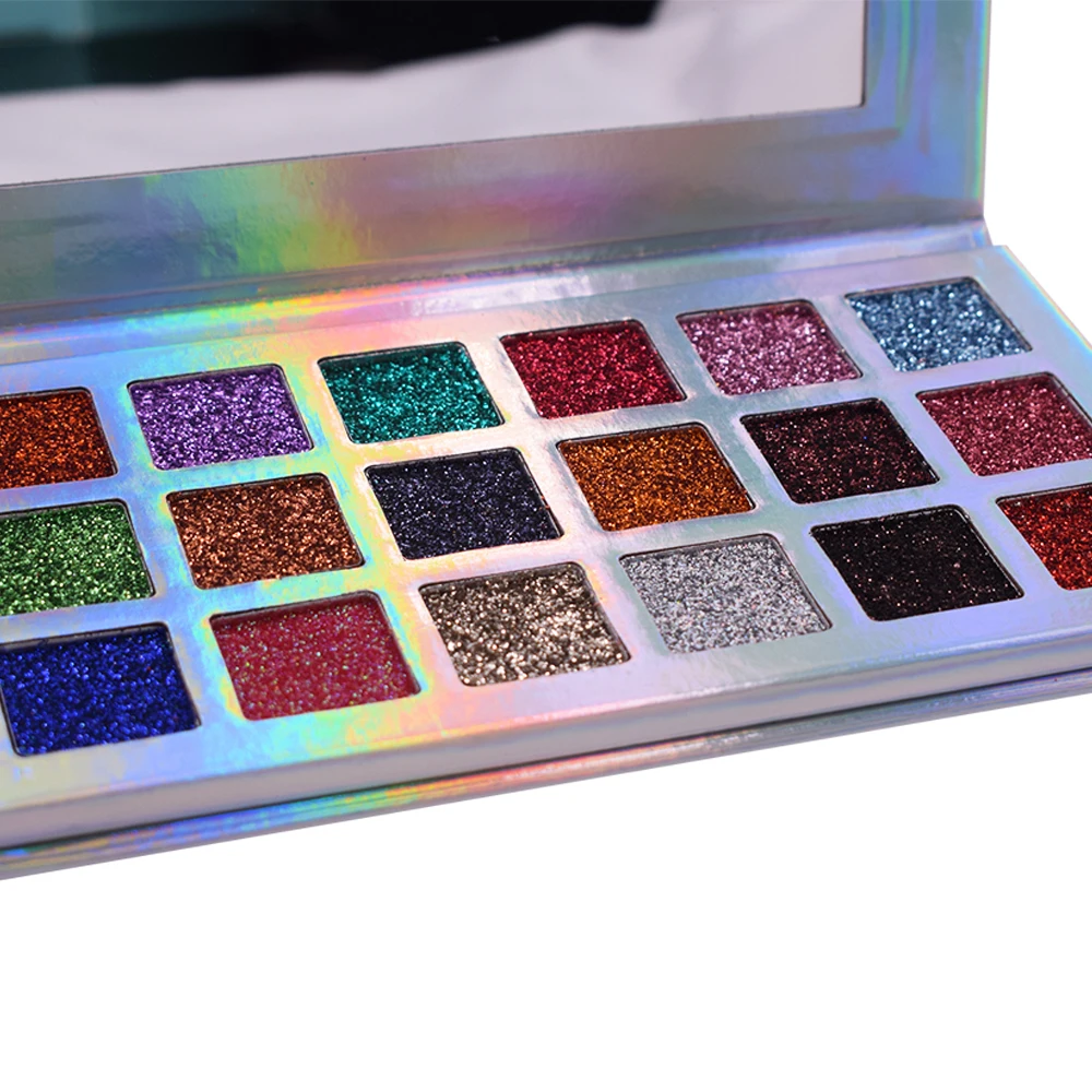 

Wholesale Makeup Cosmetic Eyeshadow 18 colors Glitter Custom Makeup Palette
