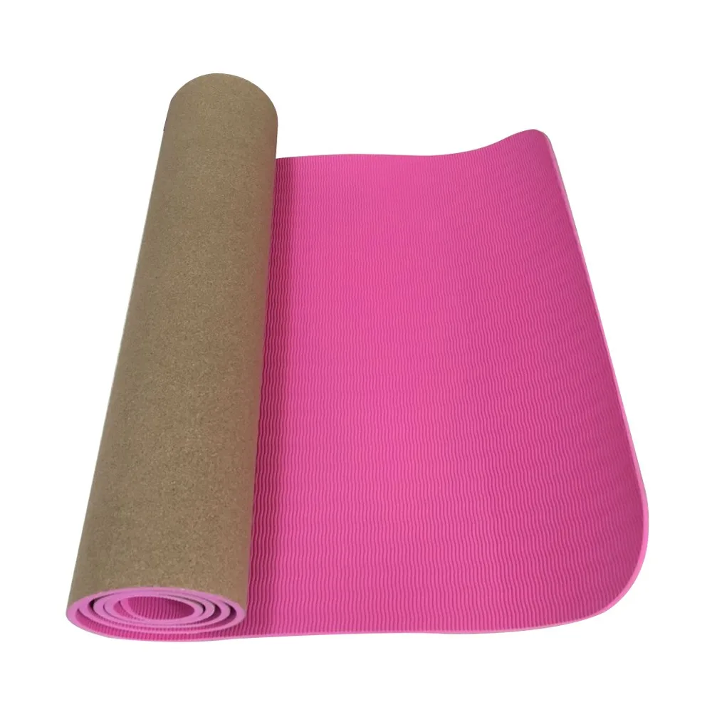 

Cork Yoga Mat - Non-Slip Sweatproof Surface - 100% Recycleable Materials - Non Slip Yoga Mat Eco Friendly - Made of Cork & TPE, Red/blue/green/yellow/purple/pink or panton color