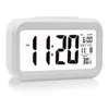 HY-1019 White Electronic Large LCD Display Digital Alarm Clock for Office Bedroom Travel