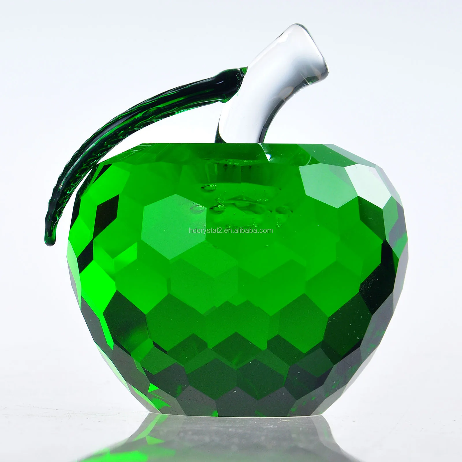 Crystal Glass Cuts 3D Apple Figurine Faceted Paperweight Wedding Gift Decor 40mm 