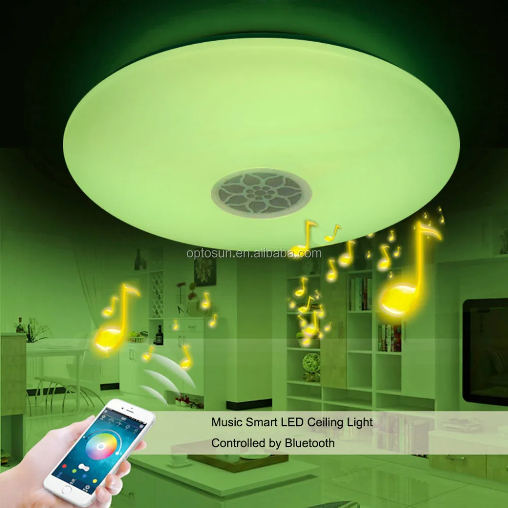 Modern Surface Mounted Dimmable Rgb Lamp Fixture Round Color Changing Led Ceiling Light With Sleep Timer Bluetooth Speaker Buy High Quality Dimmable