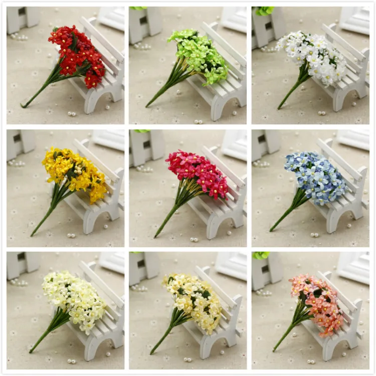 Artificial Mini Silk Flowers Bunch Baby's Breath For Scrapbooking