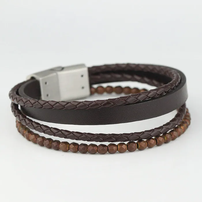 Spain Leather Bracelet Men Stainless Steel - Buy Spain Leather Bracelet ...