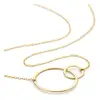 Stainless steel Gold Rose Friendship Jewelry Eternal Two Circle Connected Gold Double Ring Necklace