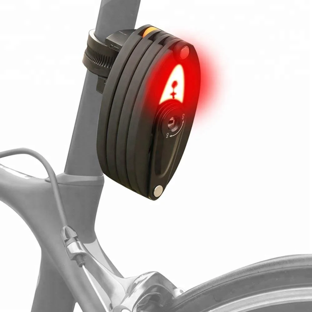 

bike lock-foldable bicycle Lock with taillight anti-theft