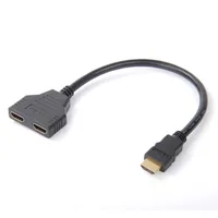 

New Arrival Cable HDMI Splitter Cable 1 Male To x Dual HDMI 2 Female Y Splitter Adapter in HDMI support HD LED LCD TV 30cm