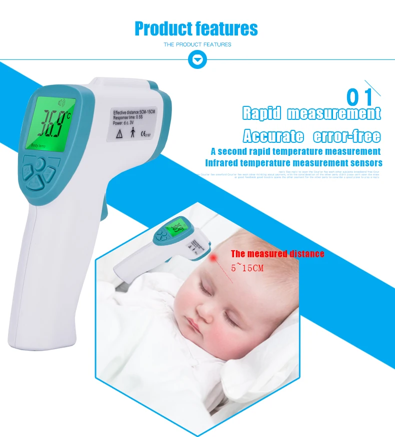 SZKIA Best price non contact medical infrared forehead digital meat baby thermometer