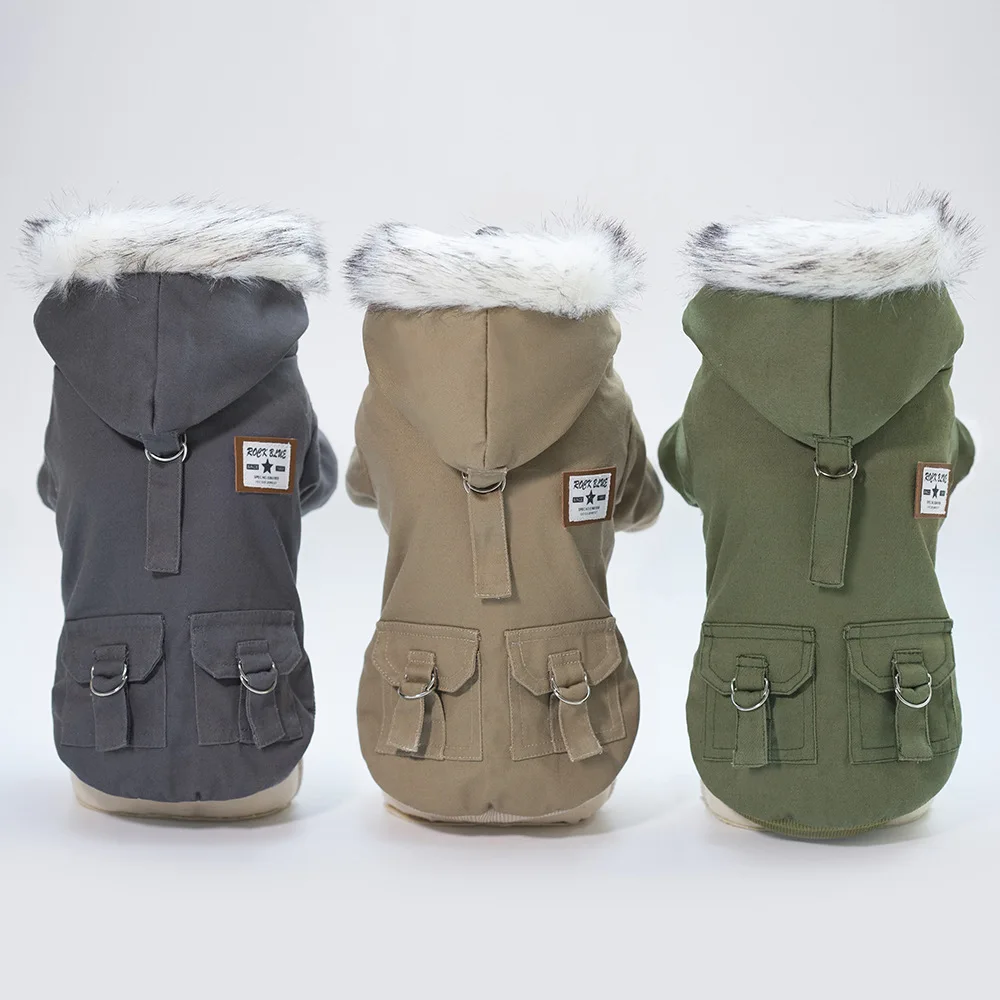 

Wholesale New Design Winter Coat Pet Military Dog Clothes, Khaki;green;grey