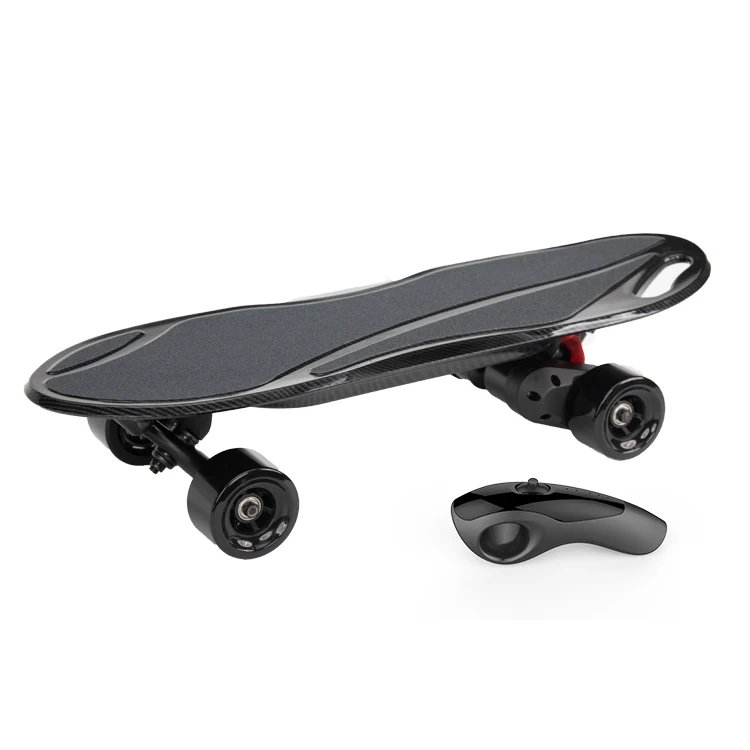 

iFasun hangzhou factory aero plastic alloy deck wireless remote electric skateboard with dual belt motor, Black/customized