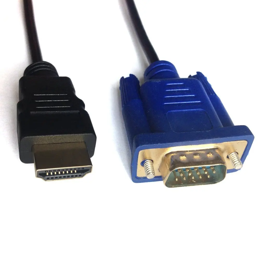 Valinks(TM) 16 Feet HDMI Male to VGA Male D-SUB 15 Pin M/M Connector Cable (One-way Transmission ONLY from HDMI to VGA, NO Signal Conversion Function! Please Consult with Your VGA Card's User Manual for More Information) 16ft/5M BLACK