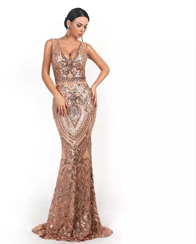 

Custom Made Strapless Sequins Backless Evening Dress Beaded Crystal Sweep Train Mermaid Cheap Prom Dress 2018, As picture or your request