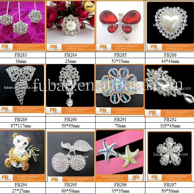 Pink Pearl Crystal Brooch Button DIY Bridal Wedding Bouquet Wholesale