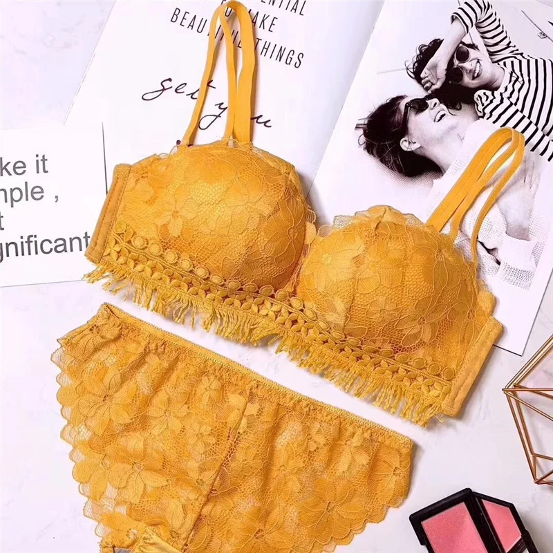 

High quality women hot open stylish push up sexy girl panty net lace carniv bra sexy set, Yellow, blue, black, red