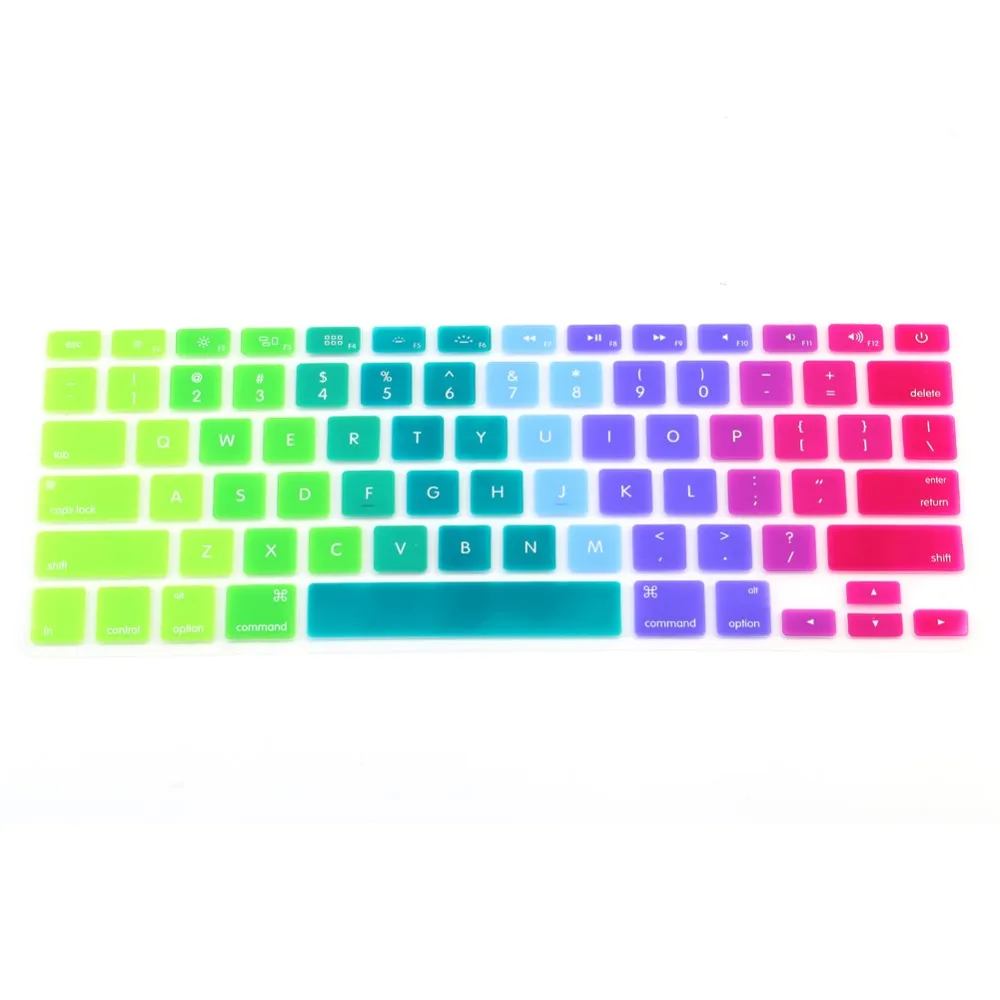 

Colorful Silicone Keyboard Cover Keypad Skin Protector For Apple Macbook 1113" 15" Rainbow Laptop Keyboard US Version