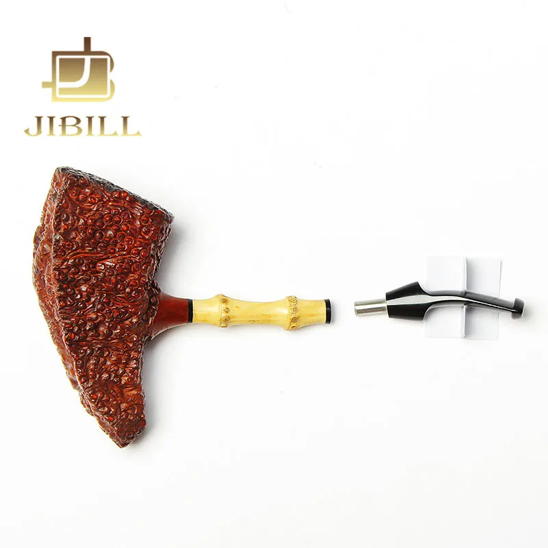 Custom Bamboo Stem Acrylic Mouthpiece Sandblast Engraved Tobacco