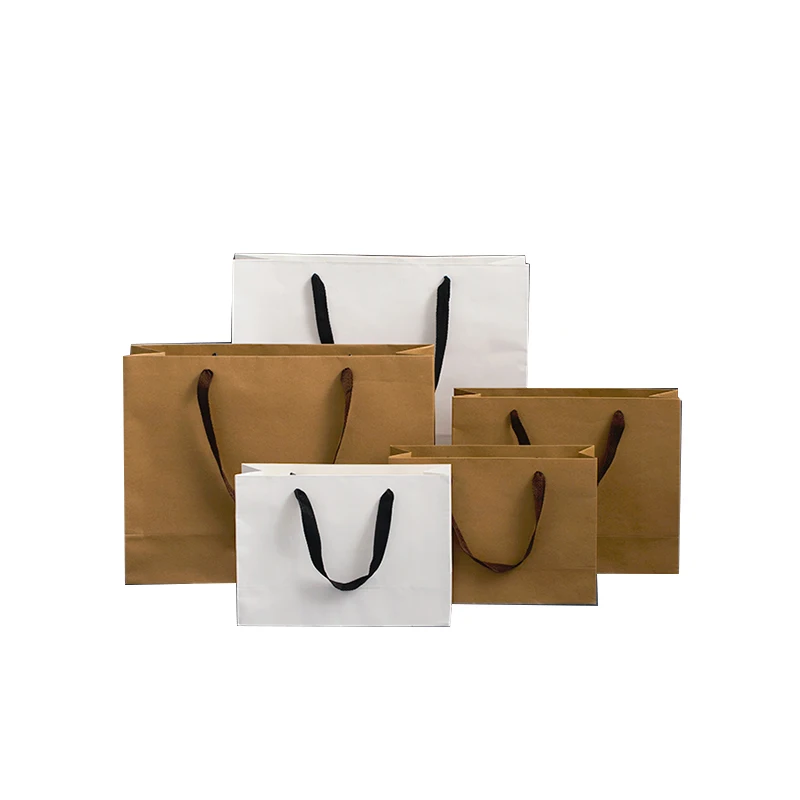 
Custom Printed Brown Kraft Paper Bag with Handle 