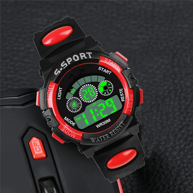 Male and female students electronic watch LED luminous multifunctional watch three eyes