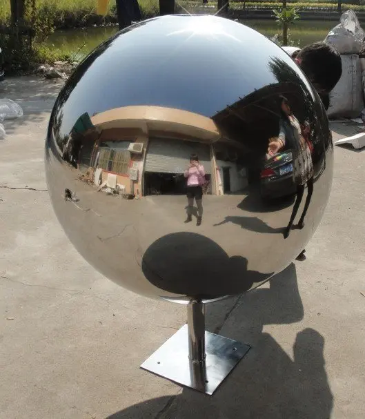 satin stainless steel sphere sculpture