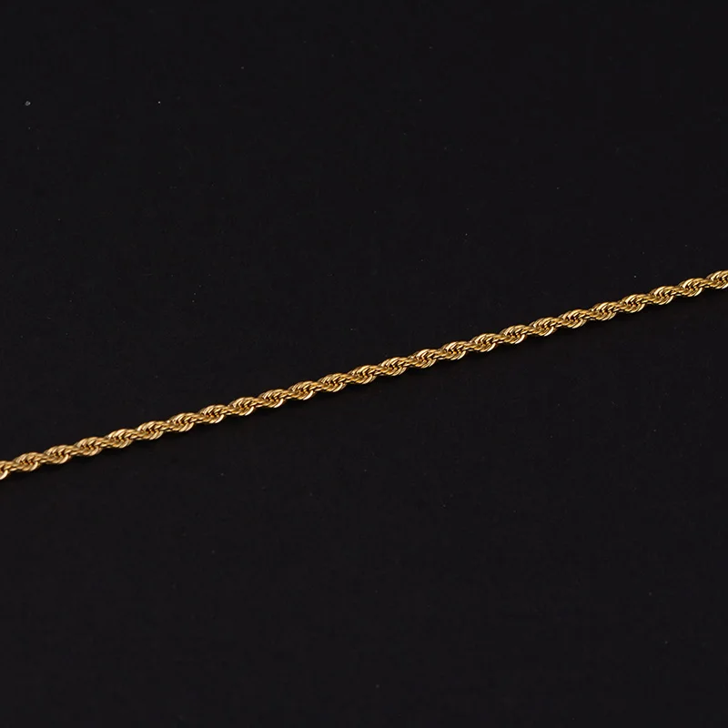 
High Quality 2.0mm 14K Gold PVD Plaiting Stainless steel Rope Chain 