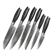 

6 pcs Japanese VG10 kitchen Damascus knife set