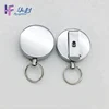 Latest design round metal retractable steel badge reel with alligator clip