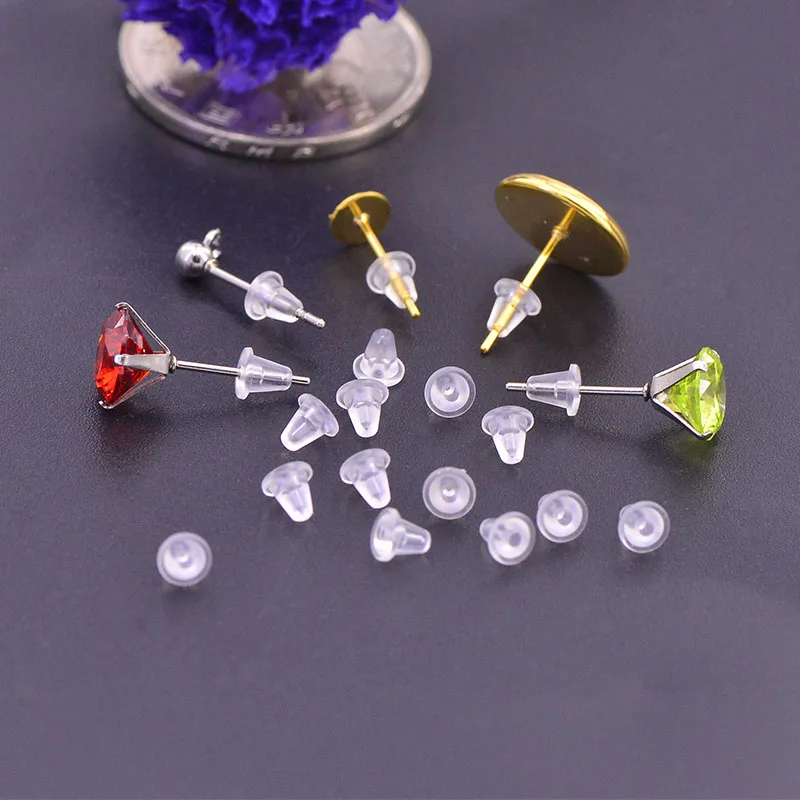 
New hat-shaped ear plug hypoallergenic transparent earring lock 