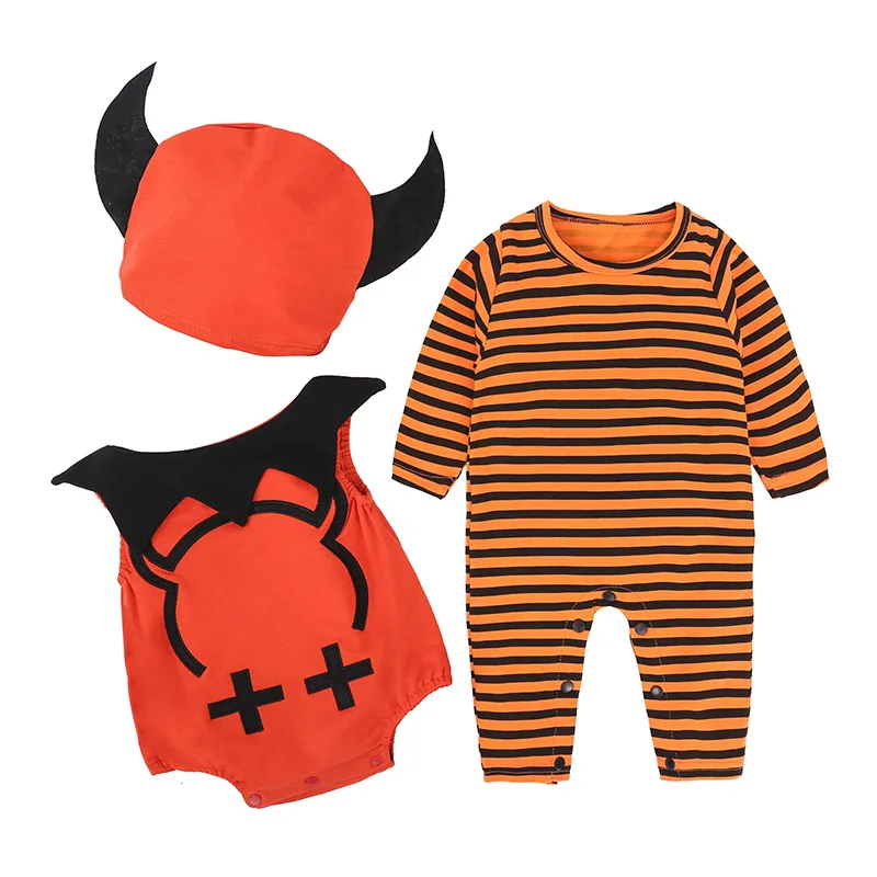 

Super soft kids clothes 100%cotton newborn three pieces rompers Halloween baby clothes, N/a