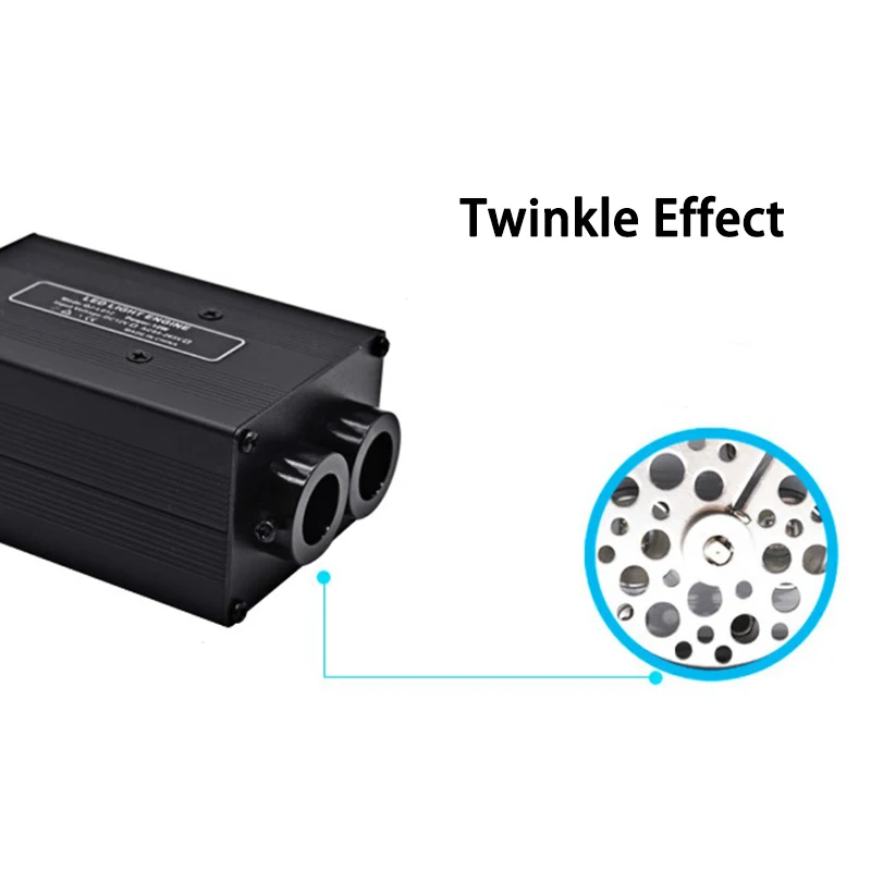 
12W DC12V Car Use RGBW Twinkle Double Fiber Connectors Small Size Fiber Optic Star Ceiling Light Engine 