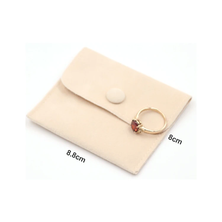 

Double Layer Velvet Envelope Jewelry Pouch Luxury Flannel Snap Pouch For Bracelet Necklace Watch