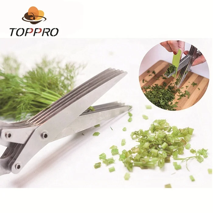 
Multi-function professional kitchen scissor 5 blades herb scissor with vegetables peeler set 