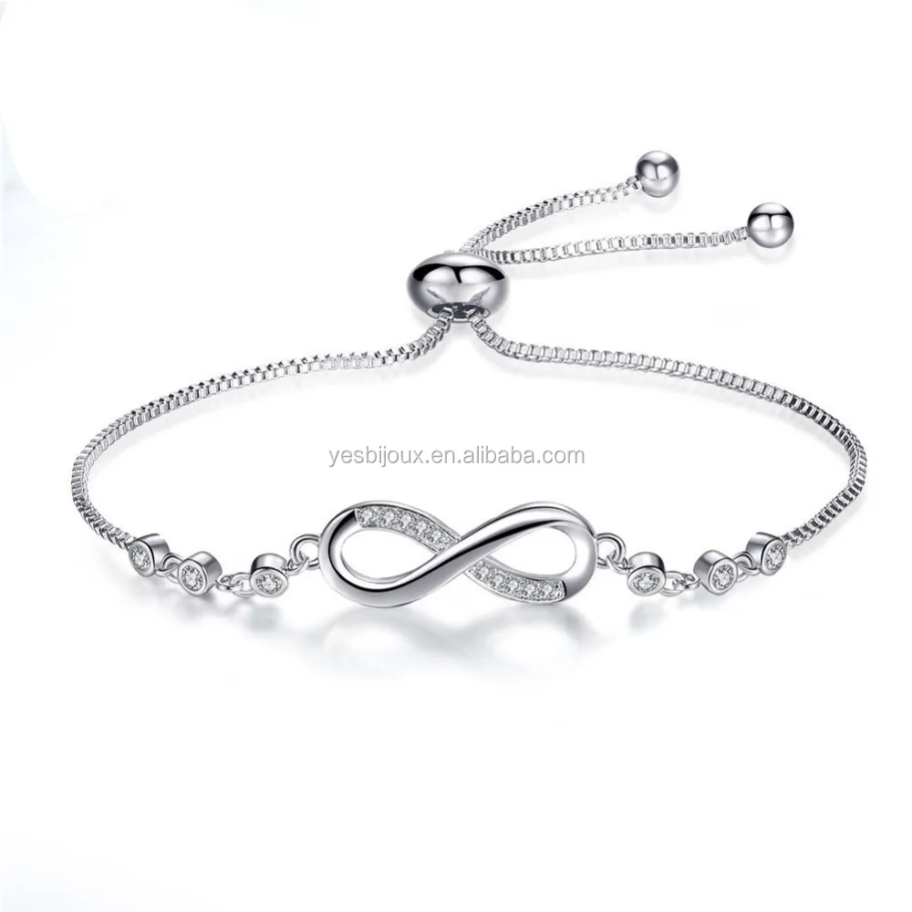 

infinity charm bracelet infinite zirconia extendable jewelry