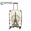 Design your own funny eiffel tower suitcase , print hardshell pc luggage