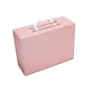 High quality custom logo printing suitcase packaging gift box with ribbon handle