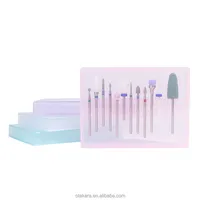 

1pcs 14 Holes Acrylic Clear Holder for Electric Nail Drill Files Manicure Exhibition Tools 3/32" Nail Drill Bit Box Organizer