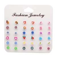 

Wholesale Fancy 18 Pairs Set Fashionable Lovely Rose Flower Earring Stud Diamond Stud Earrings Jewelry