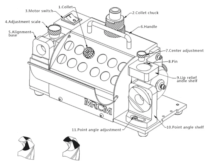 MR-13B 3-13mm Portable drill bit grinder drill bit sharpener machine