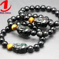 

10mm Benefit Pure Strength Life Balance Pulseira Quality Pixiu Obsidian Bracelet