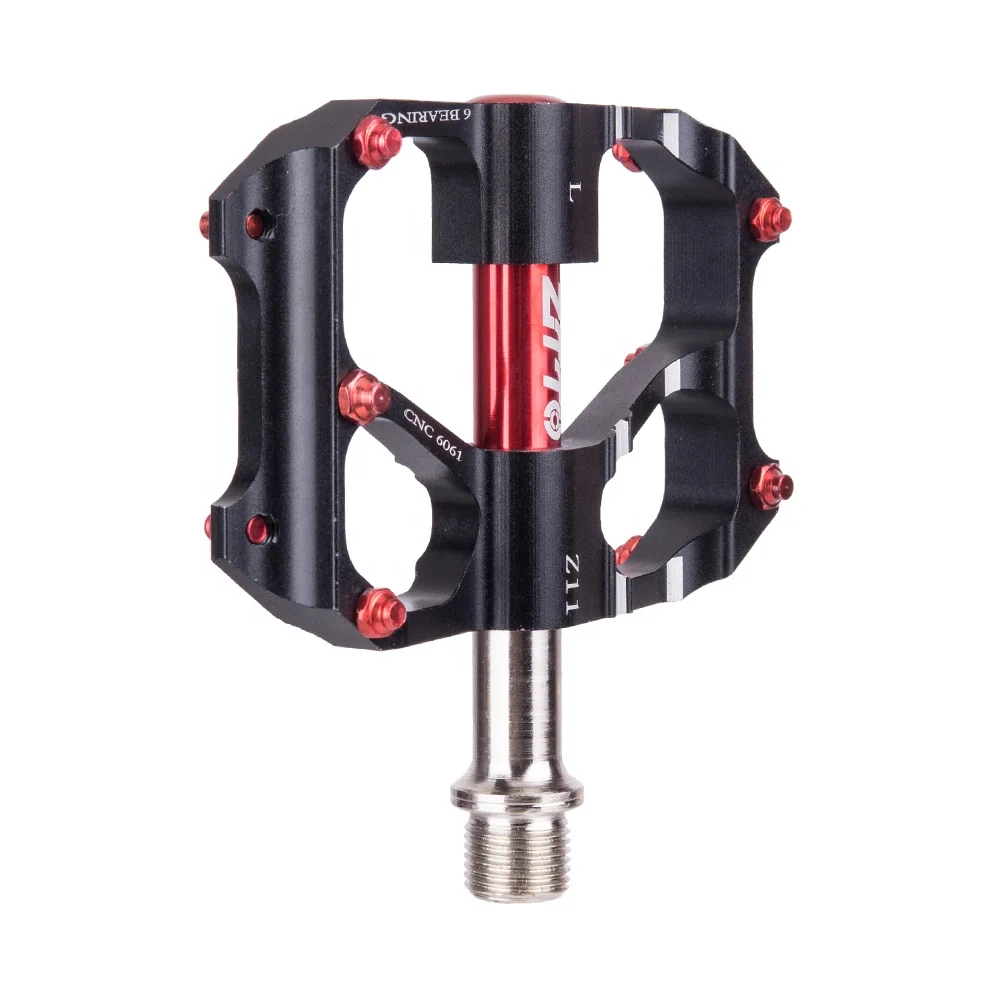 

ZTTO MTB Mountain Road CNC Bike Pedals, Black and red