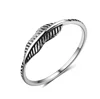 Oxidized Leaf Fashion Feather Ring New 925 Sterling Silver Band Size 6-8