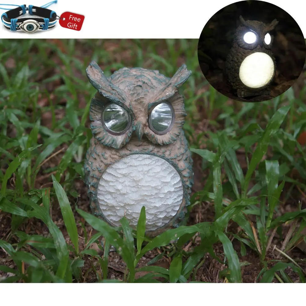 Garden Gift Outdoor Owl Yard Light Owl Patio Lights Solar