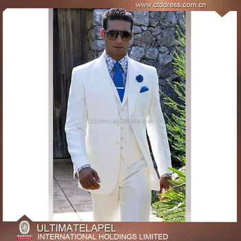2017 New Style Bespoke White Coat Pant Mens Wedding Suit For Men ...