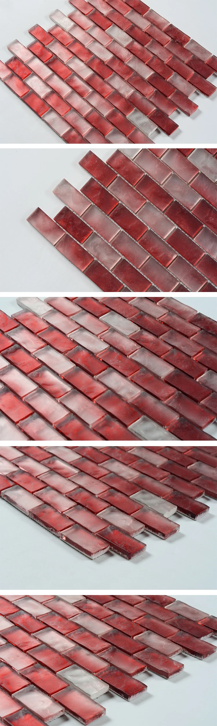 Red 10x20cm 4x8inch Kitchen Backsplash Ceramic Subway Tiles