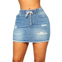 

high waist shorts denim woman denim shorts Washing Out Ripped Denim Mini Skirt