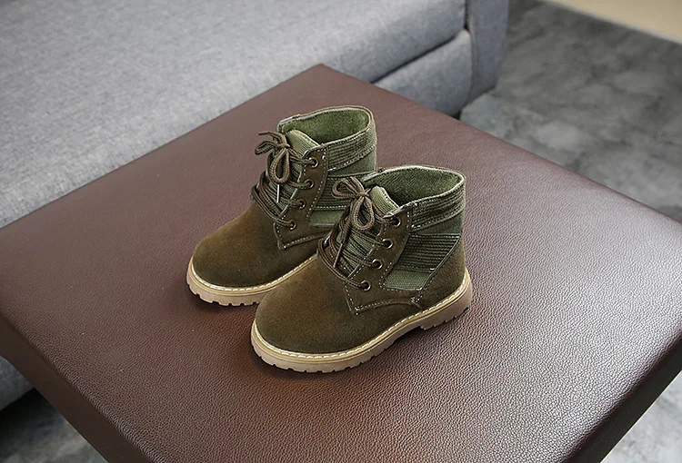 Ks1073 Wholesale Price Military Style Plain Kids Boys Combat Boots