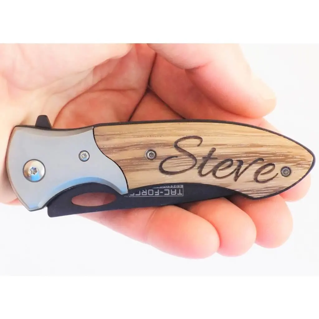 Tac Force TF876 Personalized Laser Engraved Tactical Pocket Knife, Gifts For Dad for Christmas, Groomsmen Gift, Christmas Gifts, Graduation Gifts For Him, Gifts For Men, 5th Anniversary Gift